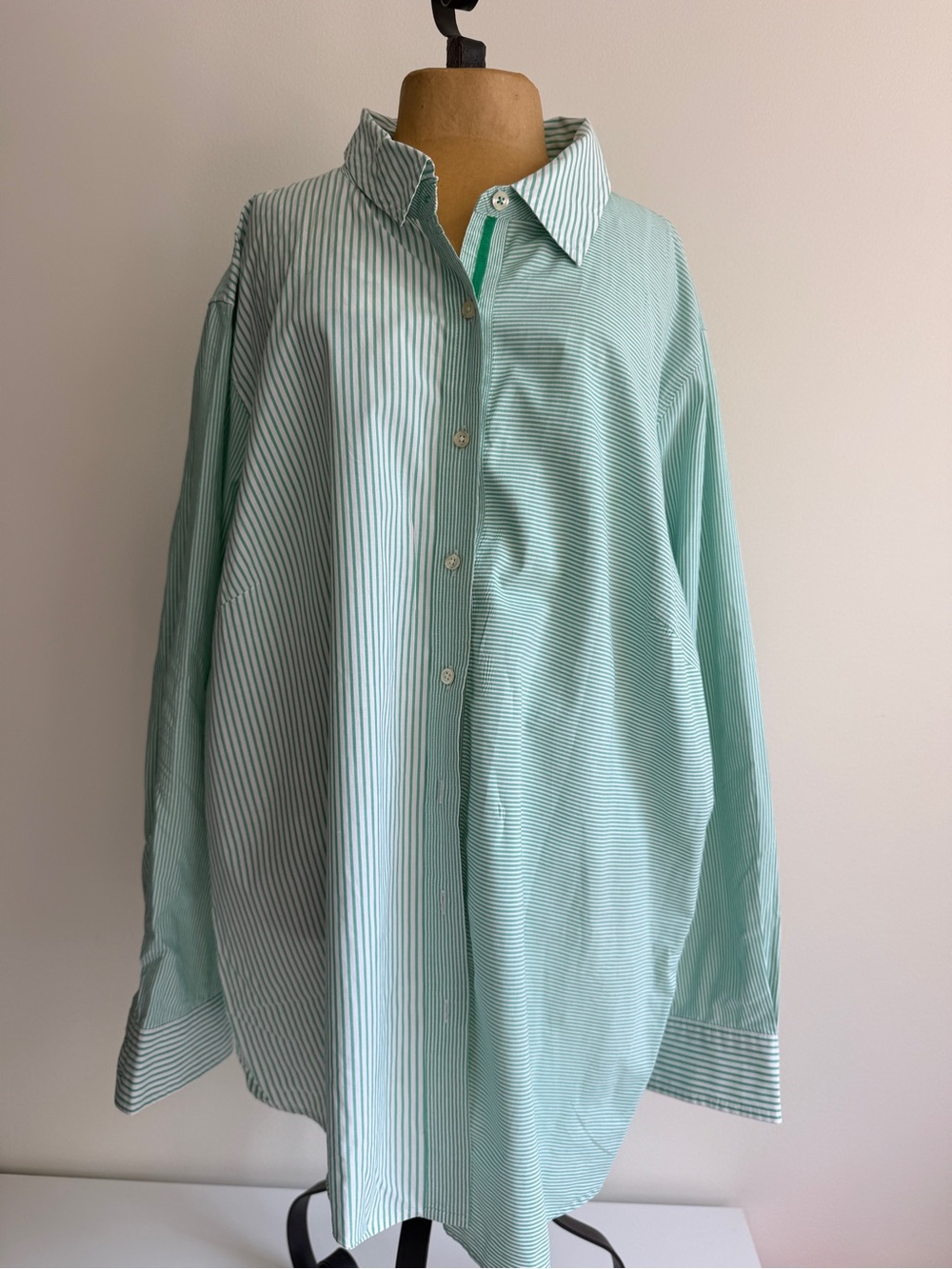 Talbots Green Striped Women’s  Button-Down Shirt size 3X